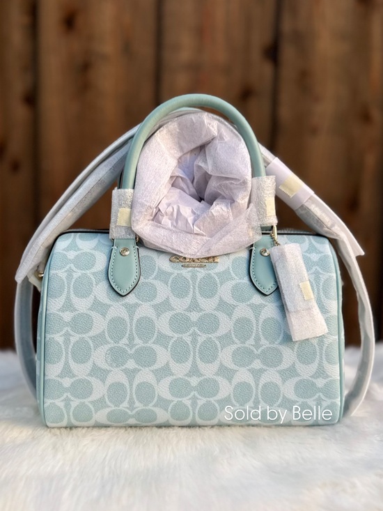 Coach Handbags - NWT Coach Rowan Satchel Bag In Signature Canvas in Light Blue
